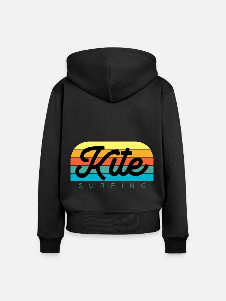 Kitesurfen Kitesurf Kitesurfer Kiteboard - Frauen Premium Bio Zip Hoodie - Schwarz