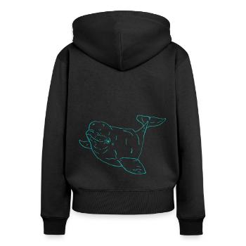 Beluga Choice - Women's Premium Organic Zip Hoodie - black - Back - Julia (174cm)