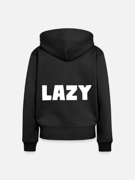 Lazy - Frauen Premium Bio Zip Hoodie - Schwarz