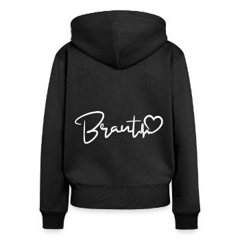 Braut Herzschlag - Frauen Premium Bio Zip Hoodie - Schwarz - Hinten - Julia (174cm)
