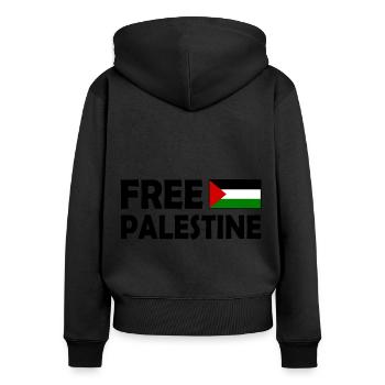Free palestine - Women's Premium Organic Zip Hoodie - black - Back - Julia (174cm)