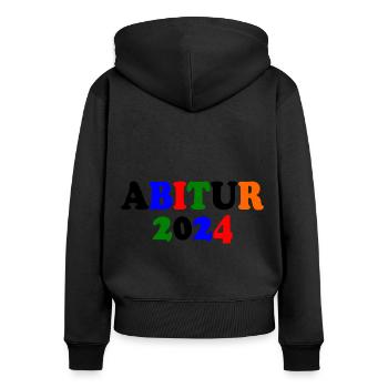 Abitur 2024 - Frauen Premium Bio Zip Hoodie - Schwarz - Hinten - Julia (174cm)
