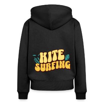 Kitesurf Kitesurfer Kiteboard - Sweat à capuche zippé Premium bio Femme - noir - Dos - Julia (174cm)