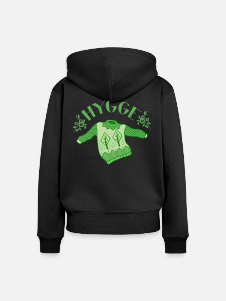Hygge Shirt ● Hygge-Pullover ● Geschenk - Frauen Premium Bio Zip Hoodie - Schwarz
