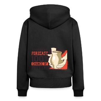 Potiers Hafner Poterie Potiers Cadeau de bricoleur - Sweat à capuche zippé Premium bio Femme - noir - Dos - Julia (174cm)