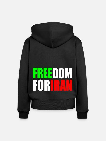 Freedom for iran - Frauen Premium Bio Zip Hoodie - Schwarz