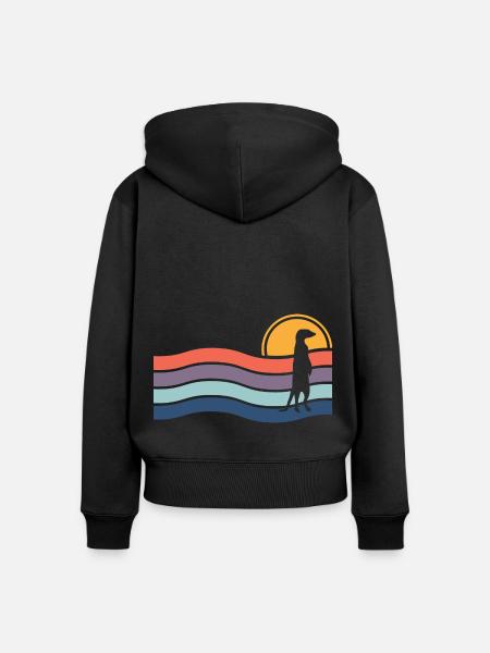 Erdmännchen - Frauen Premium Bio Zip Hoodie - Schwarz