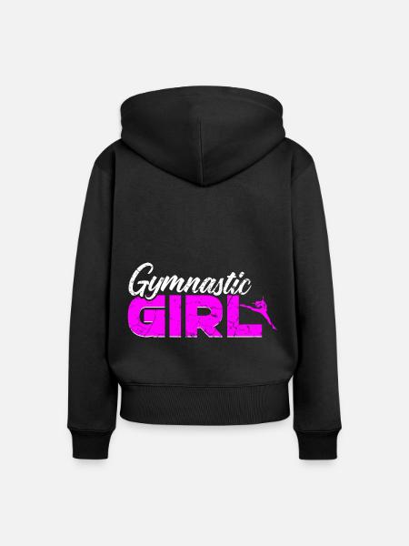 Gymnastik Turnen Akrobatik Mädchen - Frauen Premium Bio Zip Hoodie - Schwarz