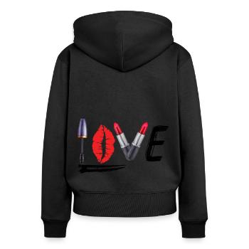 Love Makeup Artist - Women's Premium Organic Zip Hoodie - black - Back - Julia (174cm)