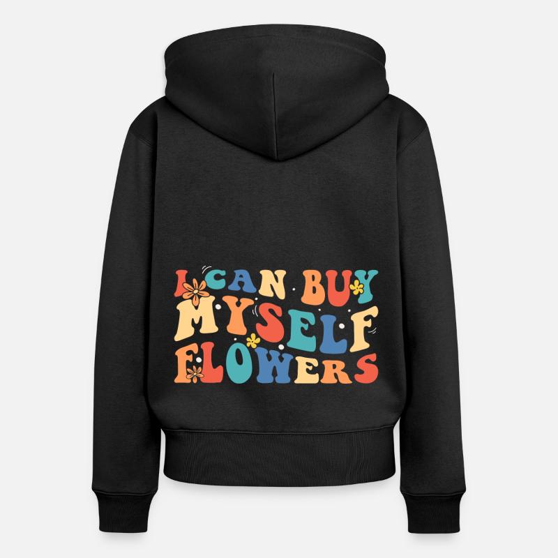 Fleur Affection Romantique - Sweat à capuche zippé Premium bio Femme - noir
