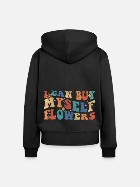 Blumen Zuneigung Romantik Hochzeit - Frauen Premium Bio Zip Hoodie - Schwarz