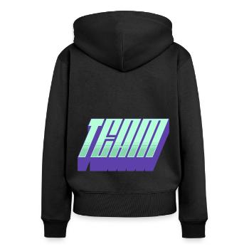 Équipe - Sweat à capuche zippé Premium bio Femme - noir - Dos - Julia (174cm)