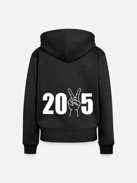 2025 - Frauen Premium Bio Zip Hoodie - Schwarz