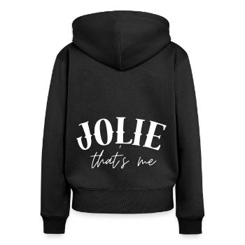 Jolie Julie Juliet Julia Joell Juliana Joanna - Sweat à capuche zippé Premium bio Femme - noir - Dos - Julia (174cm)
