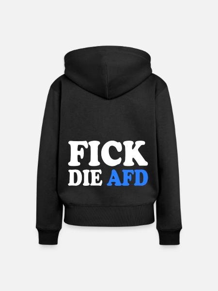 Fick die afd - Frauen Premium Bio Zip Hoodie - Schwarz