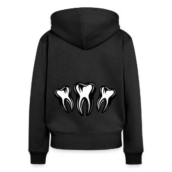Icône de dentiste dentaire dentaire dentaire - Sweat à capuche zippé Premium bio Femme - noir - Dos - Julia (174cm)