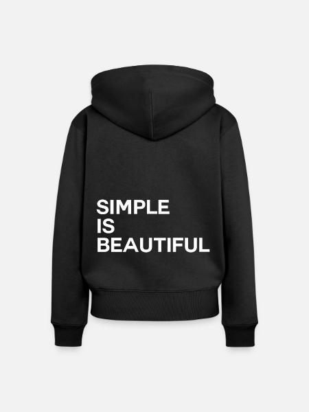 Simple Is Beautiful - Frauen Premium Bio Zip Hoodie - Schwarz