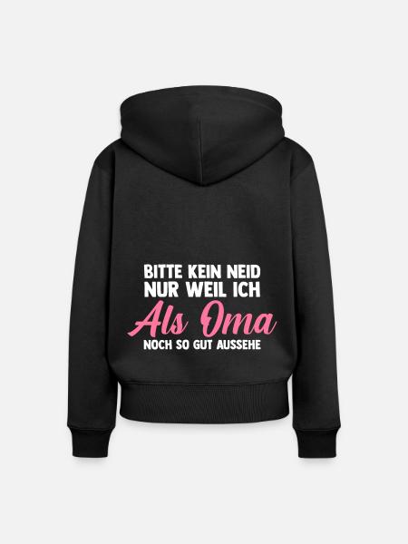Großmutter Großmama Omi Oma - Frauen Premium Bio Zip Hoodie - Schwarz