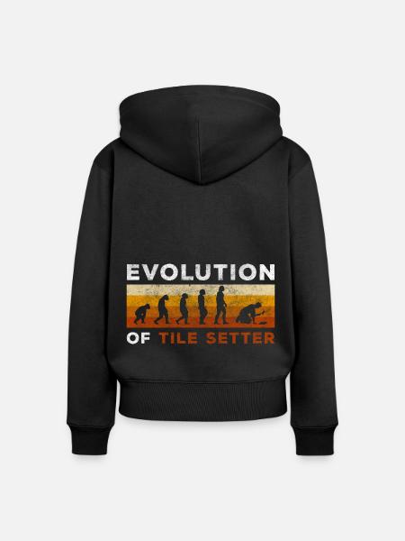 Handwerker Fliesen Fachmann Männer - Frauen Premium Bio Zip Hoodie - Schwarz