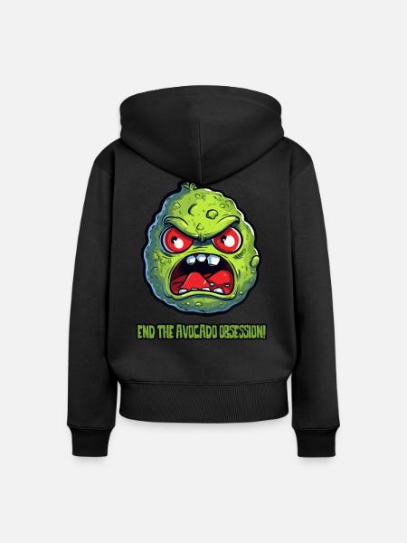 Beendet die Avocado-Besessenheit - Frauen Premium Bio Zip Hoodie - Schwarz