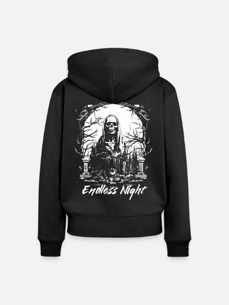 Endlose Nacht Sensenmann - Frauen Premium Bio Zip Hoodie - Schwarz