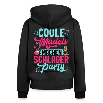 Cool girls make Schlager party - Women's Premium Organic Zip Hoodie - black - Back - Julia (174cm)