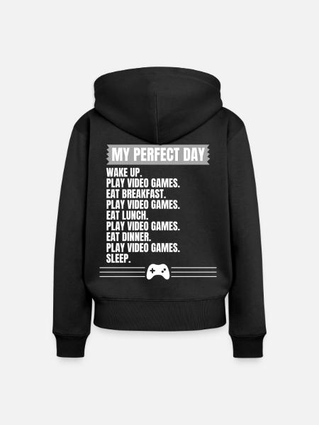 Gaming Design für Zocker Fans - Frauen Premium Bio Zip Hoodie - Schwarz