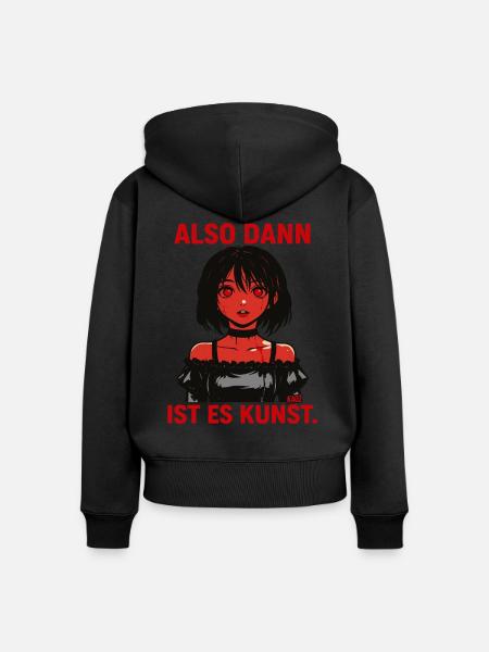 LSO DANN IST ES KUNST. - Frauen Premium Bio Zip Hoodie - Schwarz