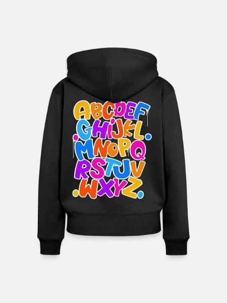 Abc Einschulung Schulkind - Frauen Premium Bio Zip Hoodie - Schwarz