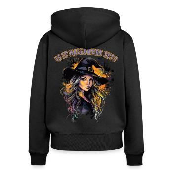 Gruselige Pin-up-hexe Halloween - Frauen Premium Bio Zip Hoodie - Schwarz - Hinten - Julia (174cm)