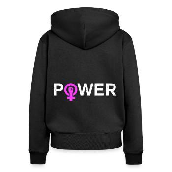 Girl Power Women's Power - Women's Premium Organic Zip Hoodie - black - Back - Julia (174cm)