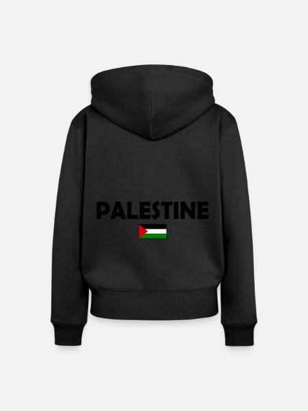 Free Palestine - Frauen Premium Bio Zip Hoodie - Schwarz