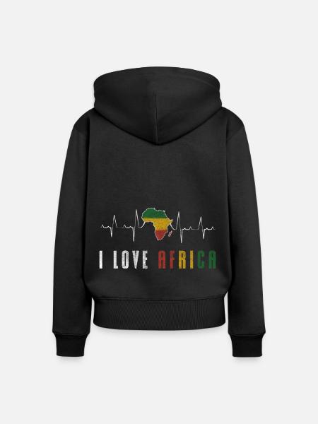 Afrika Naturschutz - Frauen Premium Bio Zip Hoodie - Schwarz