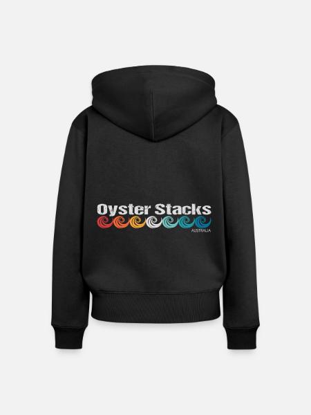 Oyster Stacks - Frauen Premium Bio Zip Hoodie - Schwarz