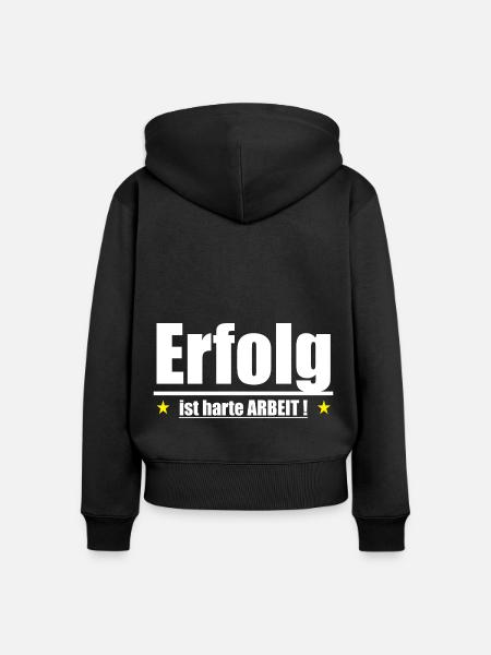 Erfolg ist harte Arbeit - Frauen Premium Bio Zip Hoodie - Schwarz