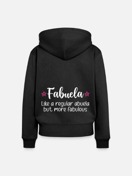 Fabuela Fabelhafte Abuela Spanische Oma - Frauen Premium Bio Zip Hoodie - Schwarz
