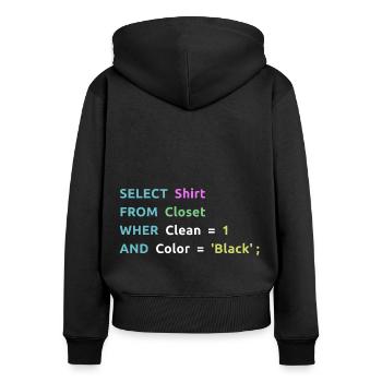 Nerd Computer Computerarbeit Coder Geschenkidee - Frauen Premium Bio Zip Hoodie - Schwarz - Hinten - Julia (174cm)