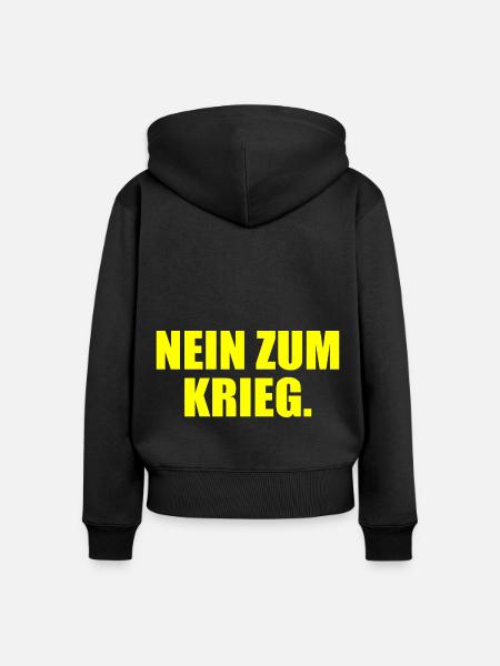 Nein zum krieg - Frauen Premium Bio Zip Hoodie - Schwarz