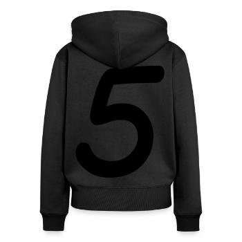5 - Frauen Premium Bio Zip Hoodie - Schwarz - Hinten - Julia (174cm)