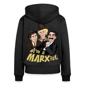 I am a MARXist - Women's Premium Organic Zip Hoodie - black - Back - Julia (174cm)
