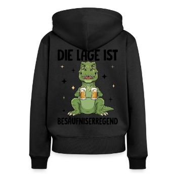 La situation est l’ivresse - Sweat à capuche zippé Premium bio Femme - noir - Dos - Julia (174cm)