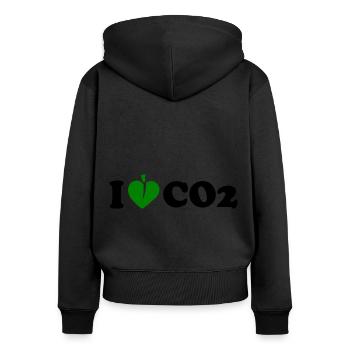 I love co2 - Women's Premium Organic Zip Hoodie - black - Back - Julia (174cm)