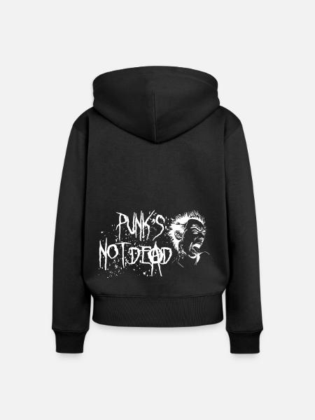 Punks not dead - Frauen Premium Bio Zip Hoodie - Schwarz