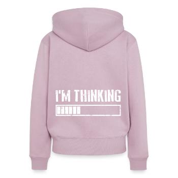 I'M THINKING Loading Gaming Computer Humor - Frauen Premium Bio Zip Hoodie - Altrosa - Hinten - Julia (174cm)