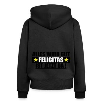 Felicitas Last Name First Name Birthday - Women's Premium Organic Zip Hoodie - black - Back - Julia (174cm)