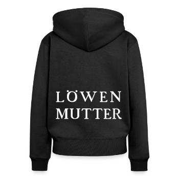 Löwenmutter Starke Frau - Frauen Premium Bio Zip Hoodie - Schwarz - Hinten - Julia (174cm)
