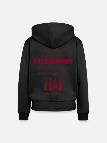 Backgammon Spieler Brettspiel lustige Sprüche Geschenk - Frauen Premium Bio Zip Hoodie - Schwarz