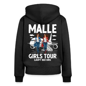 Malle Girls Tour - Frauen Premium Bio Zip Hoodie - Schwarz - Hinten - Julia (174cm)