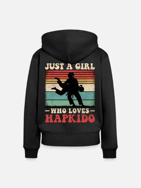 Hapkido Girl - Frauen Premium Bio Zip Hoodie - Schwarz