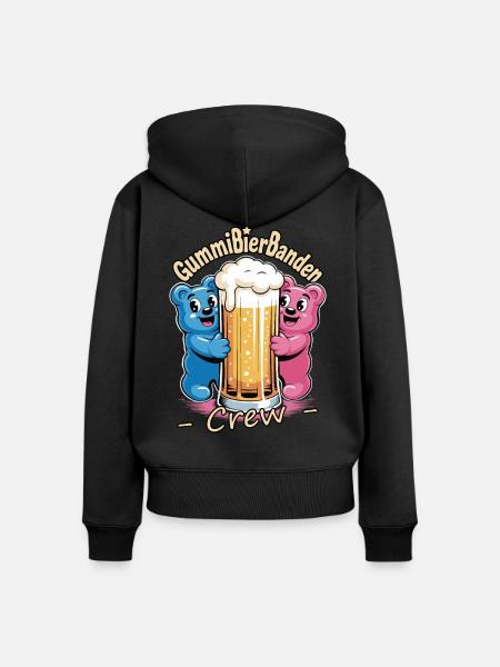 GummiBierBanden Crew | Beer Time | Bier - Frauen Premium Bio Zip Hoodie - Schwarz